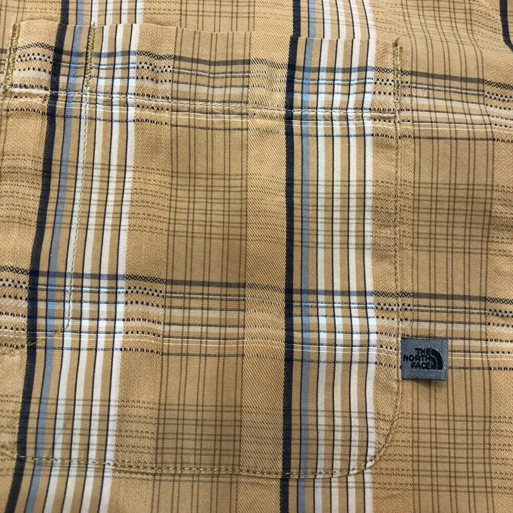 The North Face A5 Series 100% Cotton Long Sleeve Button Front Brown Shirt Sz L